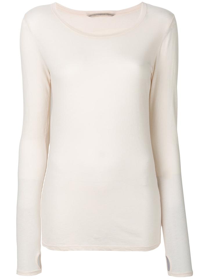 Humanoid - Crew Neck Top - Women - Cotton - S, Nude/neutrals, Cotton