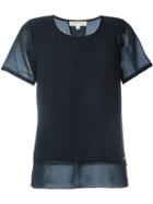 Michael Michael Kors Sheer Layered T-shirt, Women's, Size: Xs, Blue, Polyester