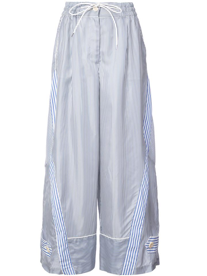 Sacai Striped Wide-leg Trousers - Blue