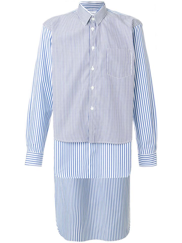 Comme Des Garçons Shirt Double Layer High Low Hem Shirt - Blue