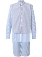 Comme Des Garçons Shirt Double Layer High Low Hem Shirt - Blue
