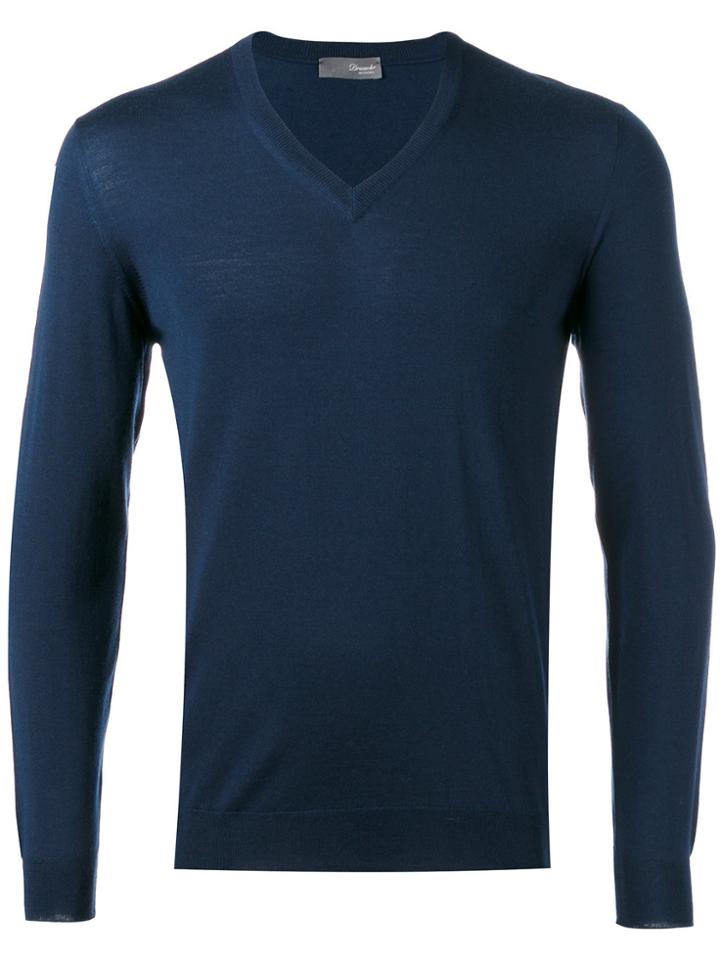 Drumohr V-neck Jumper - Blue