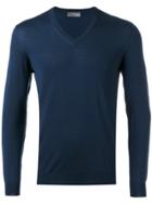 Drumohr V-neck Jumper - Blue