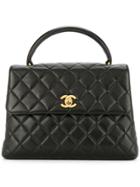 Chanel Vintage Top Handle Quilted Bag - Black