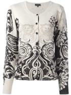 Etro Spiral Floral Print Cardigan, Women's, Size: 40, Nude/neutrals, Cashmere/wool