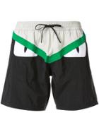 Fendi Bag Bugs Print Swim Shorts - Black