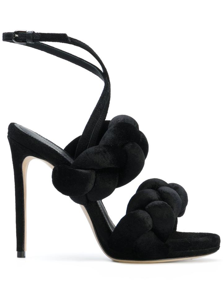 Marco De Vincenzo Plaited Ankle Strap Sandals - Black