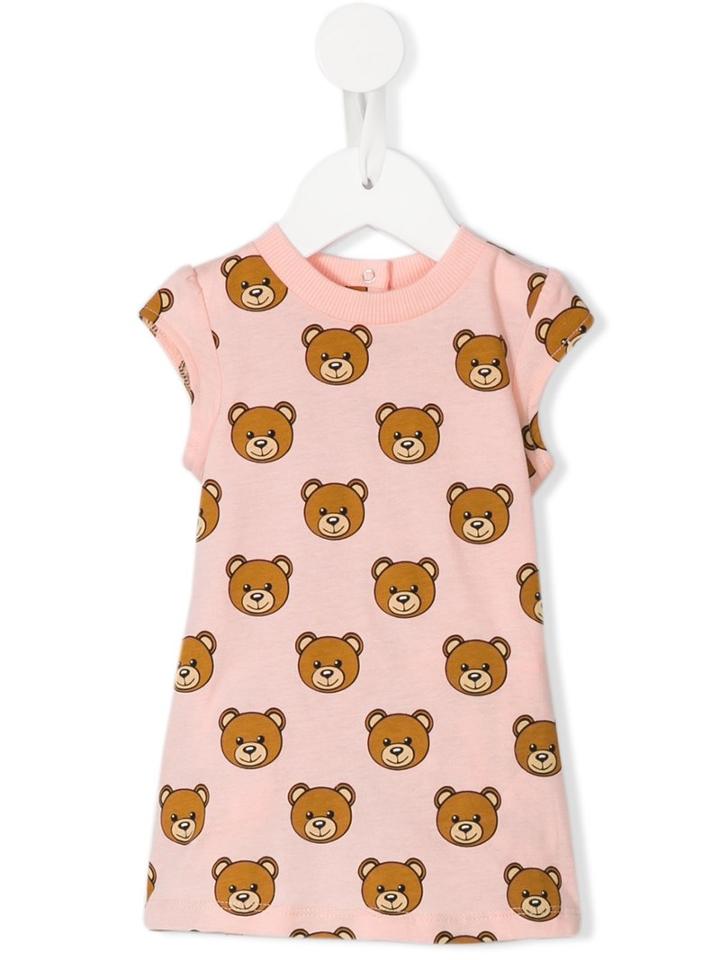 Moschino Kids - Teddy Bear Print Dress - Kids - Cotton - 6-9 Mth, Pink/purple