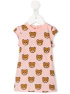 Moschino Kids - Teddy Bear Print Dress - Kids - Cotton - 6-9 Mth, Pink/purple