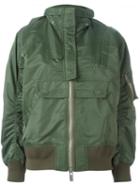 Sacai Ma-1 Bomber Jacket, Women's, Size: 3, Green, Nylon/polyacrylic/cotton/cupro