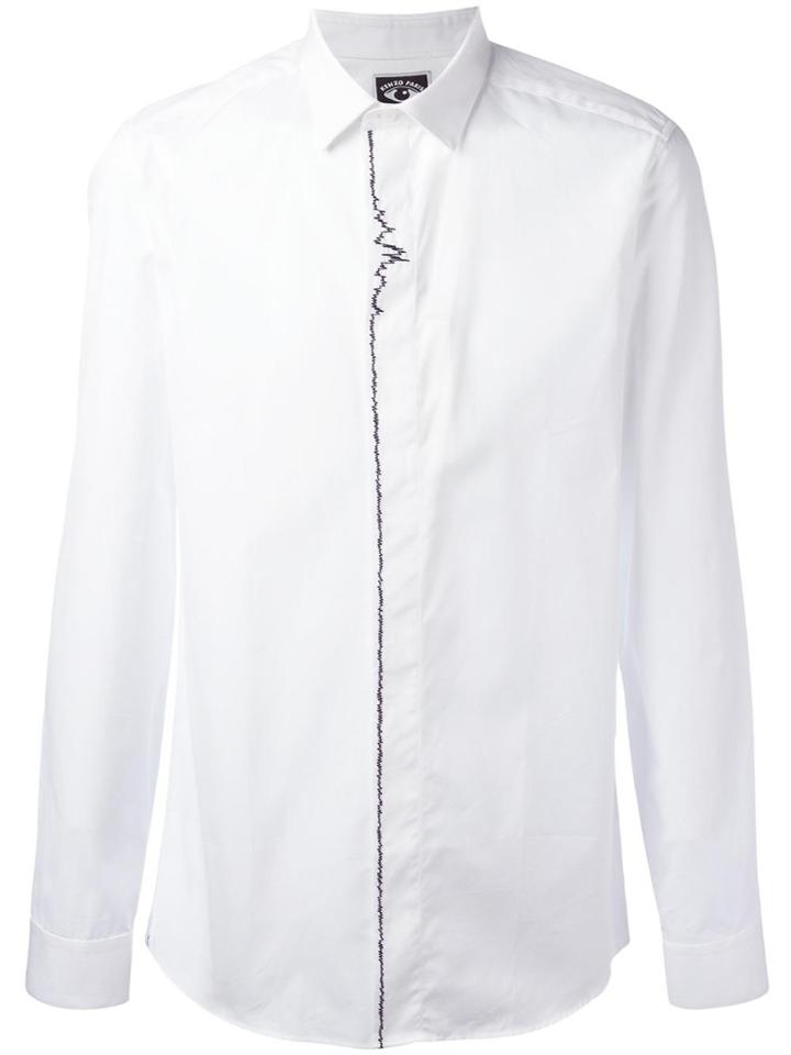 Kenzo Sound Wave Embroidered Shirt - White