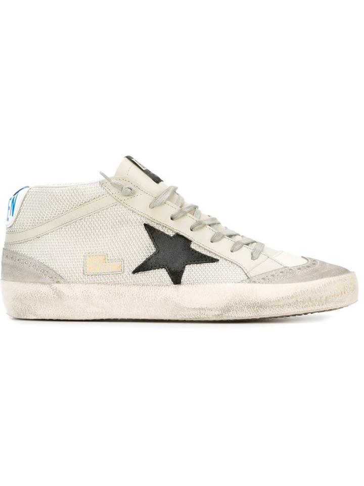 Golden Goose Deluxe Brand Mid Star Sneakers, Men's, Size: 40, Grey, Cotton/leather/suede