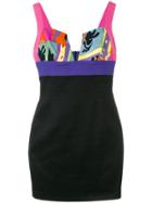 Versace Vintage Patterned Bust Dress - Black
