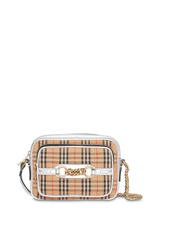 Burberry The 1983 Check Link Camera Bag - Silver