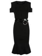 Gloria Coelho Panelled Midi Dress, Women's, Size: P, Black, Viscose