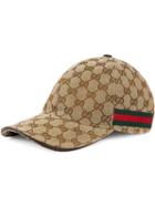 Gucci Original Gg Canvas Baseball Hat With Web - Neutrals
