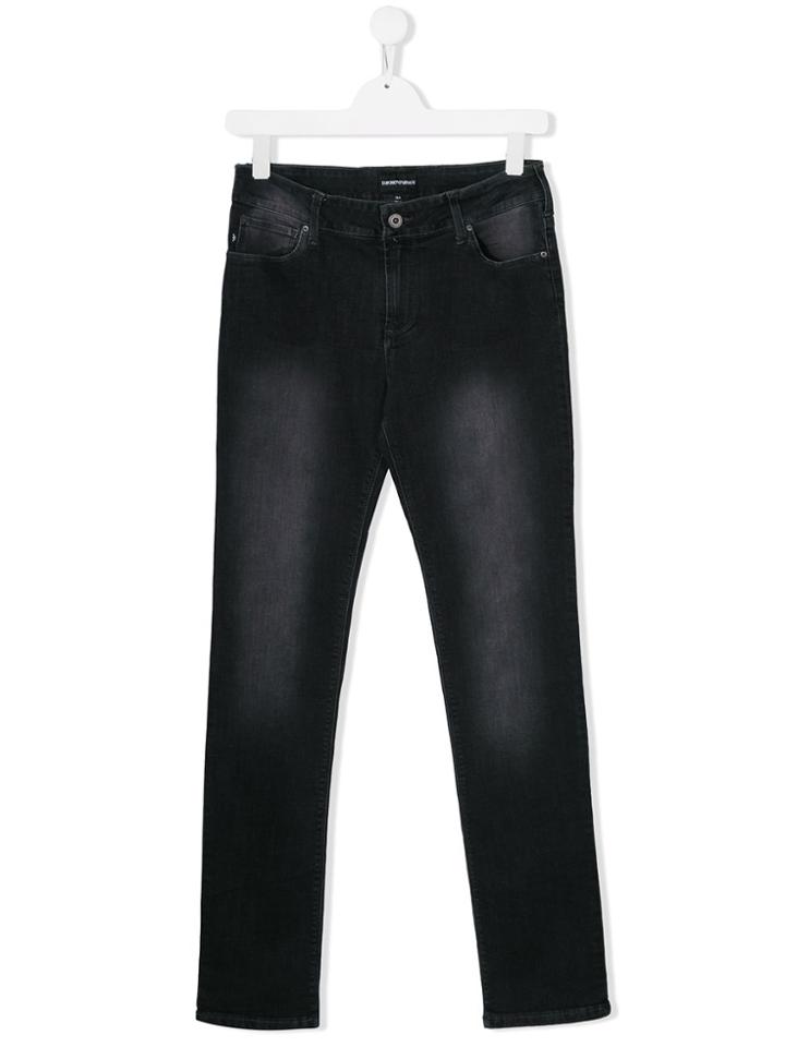 Emporio Armani Kids Teen Slim-fit Jeans - Grey