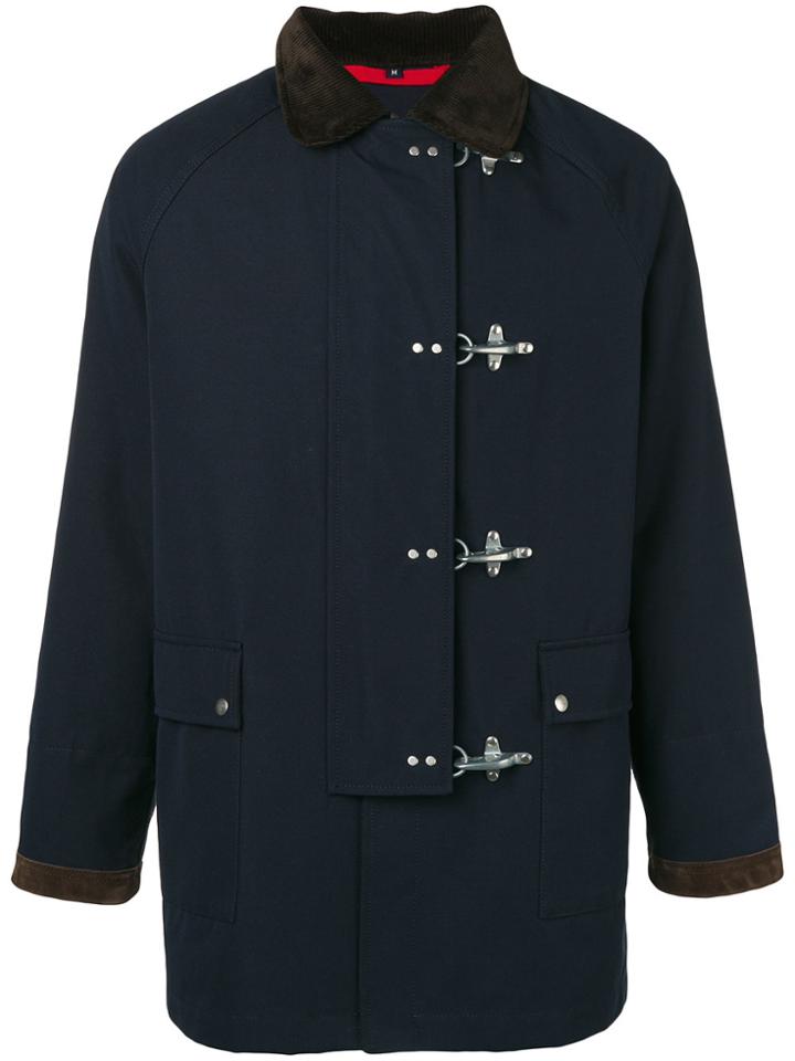 Fay Pin Fasten Coat - Blue