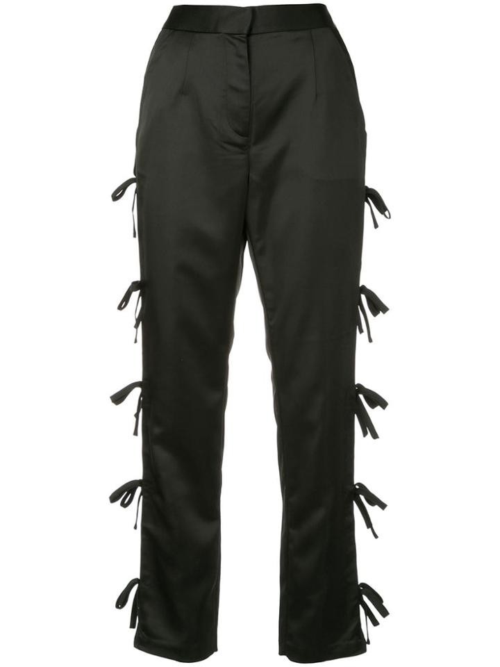 Self-portrait Bow Tie Straight Trousers - Black