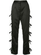 Self-portrait Bow Tie Straight Trousers - Black