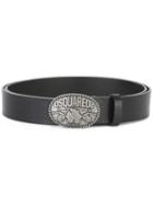 Dsquared2 Logo Buckle Belt, Men's, Size: 85, Black, Leather
