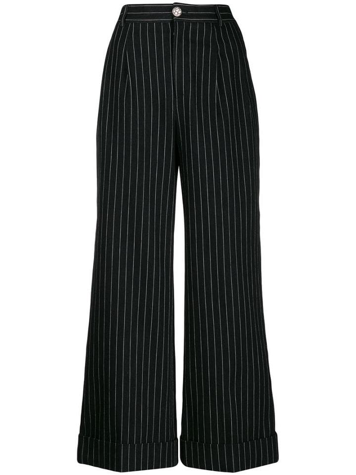 Chanel Pre-owned 2010 Pinstriped Trousers - Black