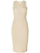 Michael Michael Kors - Ribbed Knit Dress - Women - Nylon/polyester/viscose/metallic Fibre - Xs, Nude/neutrals, Nylon/polyester/viscose/metallic Fibre