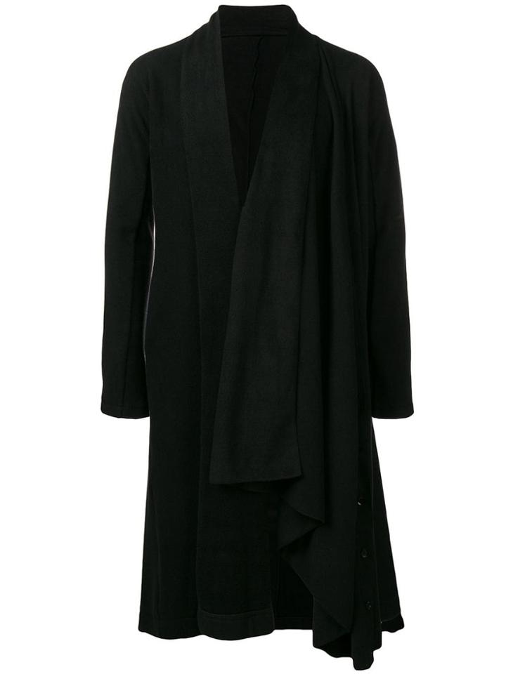 Yohji Yamamoto Long Open Coat - Black