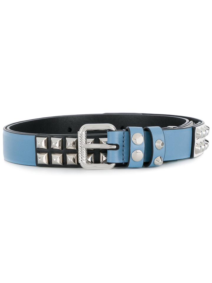 Prada Slim Studded Belt - Blue
