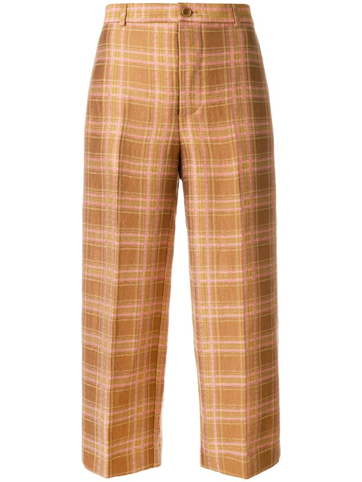 Aspesi Checked Trousers - Brown