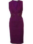 Roberto Cavalli Lace Insert Shift Dress - Pink & Purple