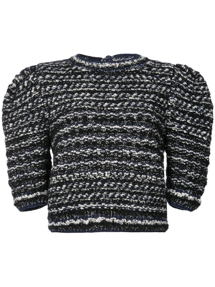 Adam Lippes Puff Sleeve Tweed Sweater - Unavailable
