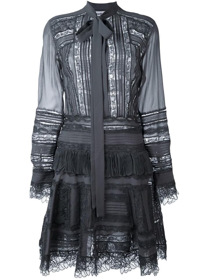 Ermanno Scervino Semi Sheer Shirt Dress, Women's, Size: 42, Grey, Silk