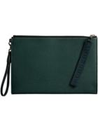 Burberry Grainy Leather Zip Pouch - Green
