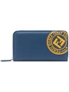 Fendi Logo Stamp Zipped Wallet - Blue