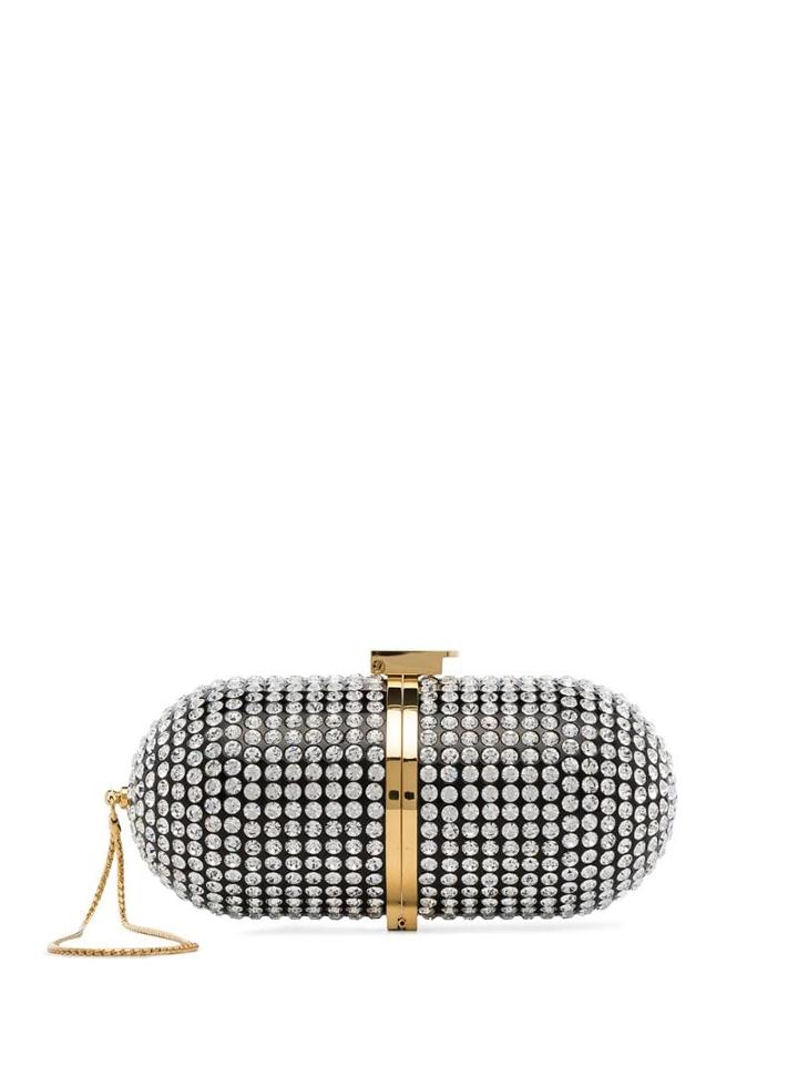 Marzook Pill Swarovski Crystal Clutch Bag - Silver