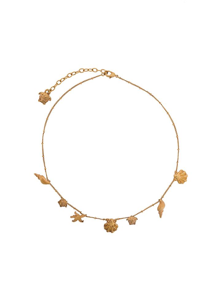 Versace Seashells Medusa Charm Necklace - Metallic