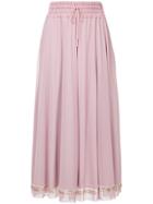 Tu Es Mon Trésor Message Patchwork Mesh Maxi Skirt - Pink & Purple
