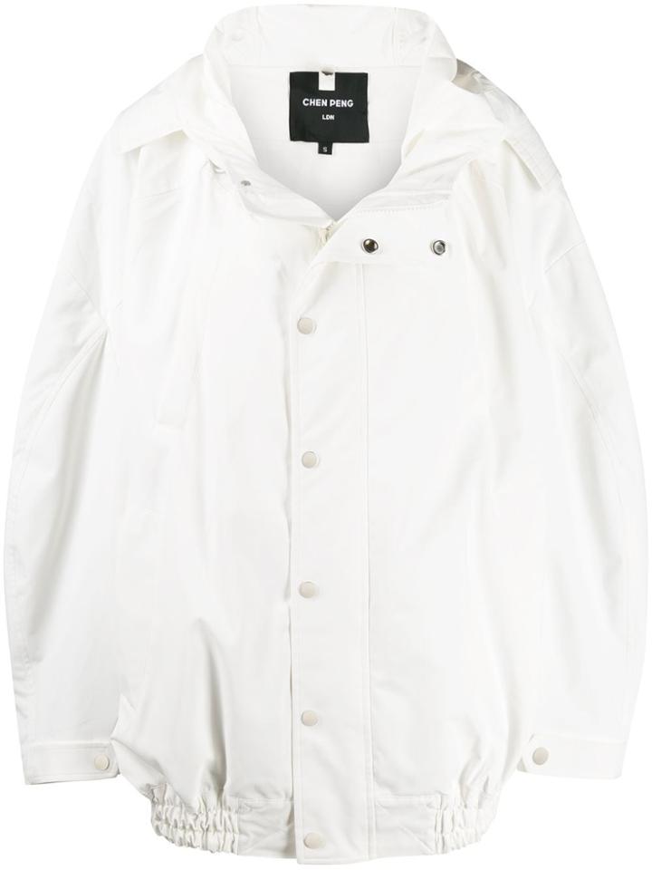 Chen Peng Oversized Hooded Jacket - White