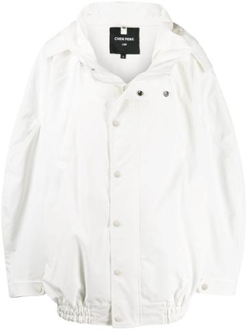 Chen Peng Oversized Hooded Jacket - White