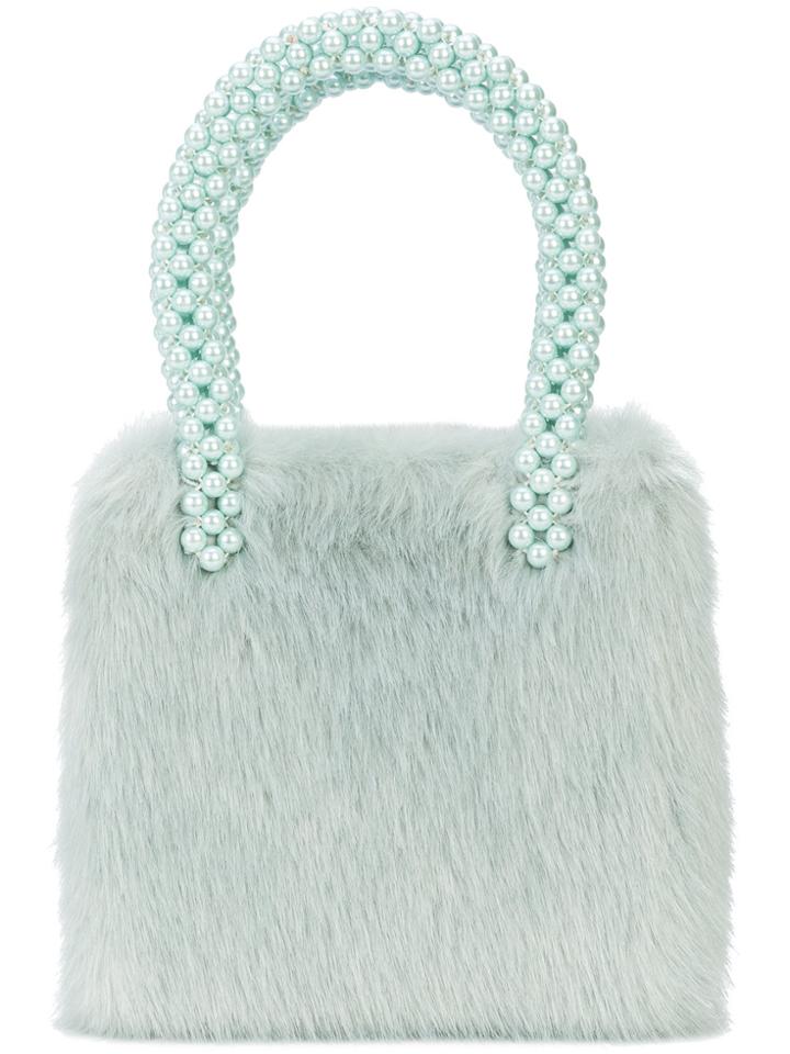 Shrimps Beaded Round Top Handle Tote - Green