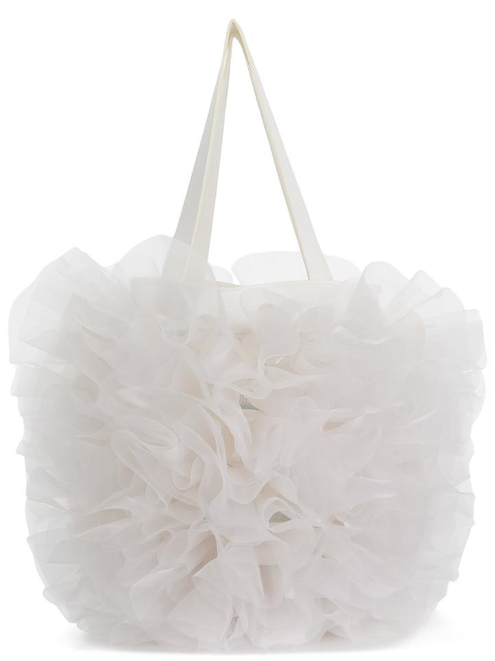 Comme Des Garçons Noir Kei Ninomiya Ruched Tote - White