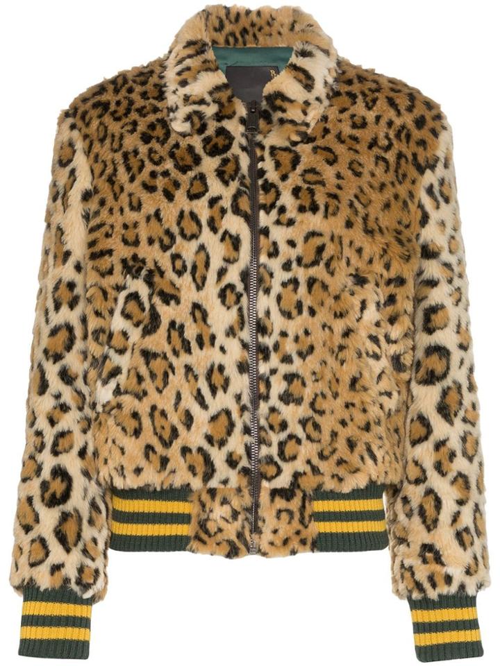 R13 X Alison Mosshart Leopard Print Bomber Jacket - Brown