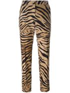 Alberta Ferretti Zebra Print Trousers, Women's, Size: 42, Nude/neutrals, Cotton/other Fibers