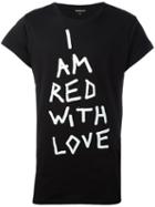 Ann Demeulemeester Red With Love T-shirt, Men's, Size: Large, Black, Cotton