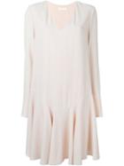 Chloé Flared Hem Loose Dress, Women's, Size: 40, Pink/purple, Acetate/viscose/silk