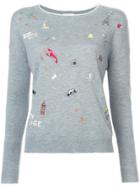 Joie Eloisa Embroidered Sweater - Grey