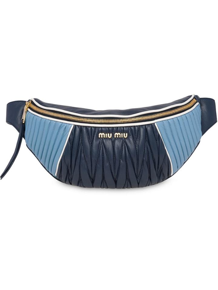 Miu Miu Matelassé Belt Bag - Blue