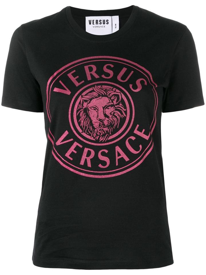 Versus Contrast Logo T-shirt - Black