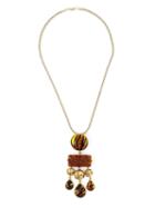 Yves Saint Laurent Vintage Tiger Effect Pendant Necklace